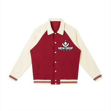 Contrast Raglan Sleeve Baseball Jacket